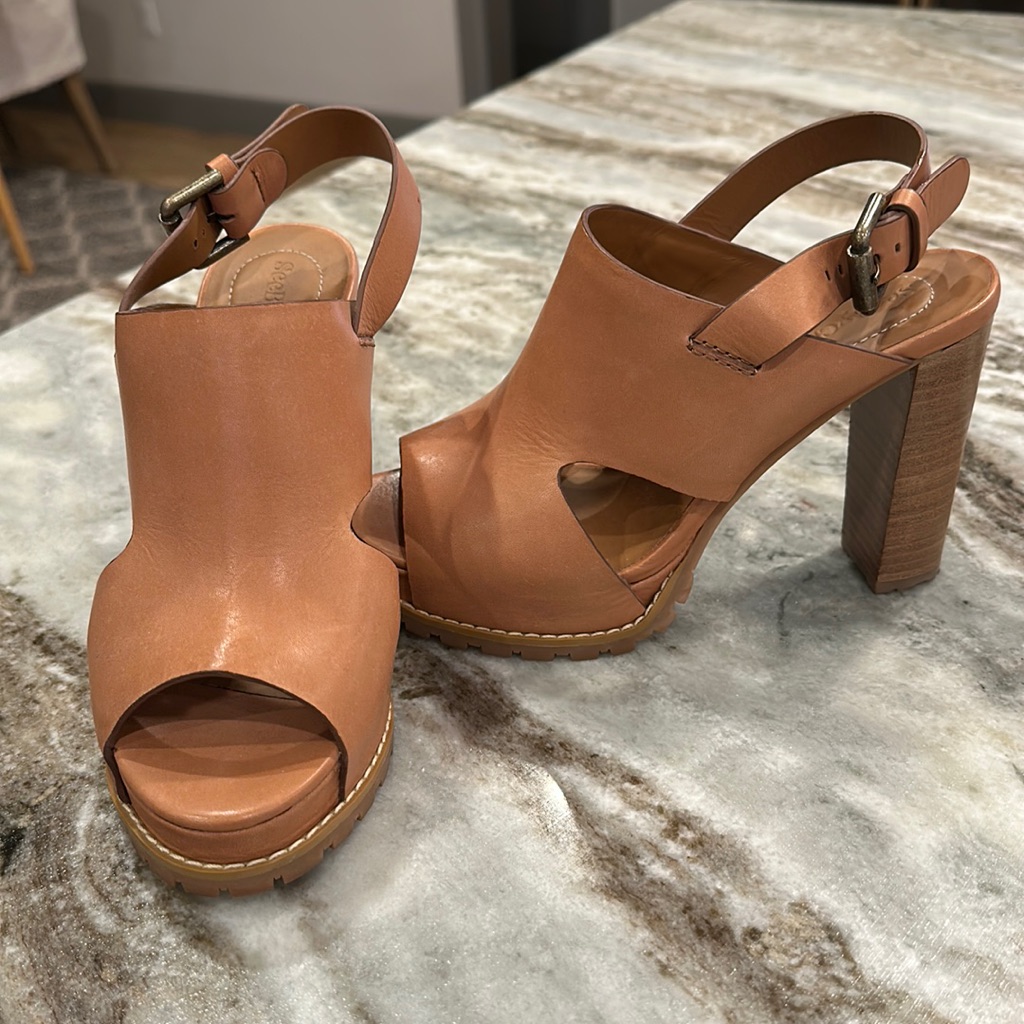 See By Chloe Tan Leather Platform Sandals